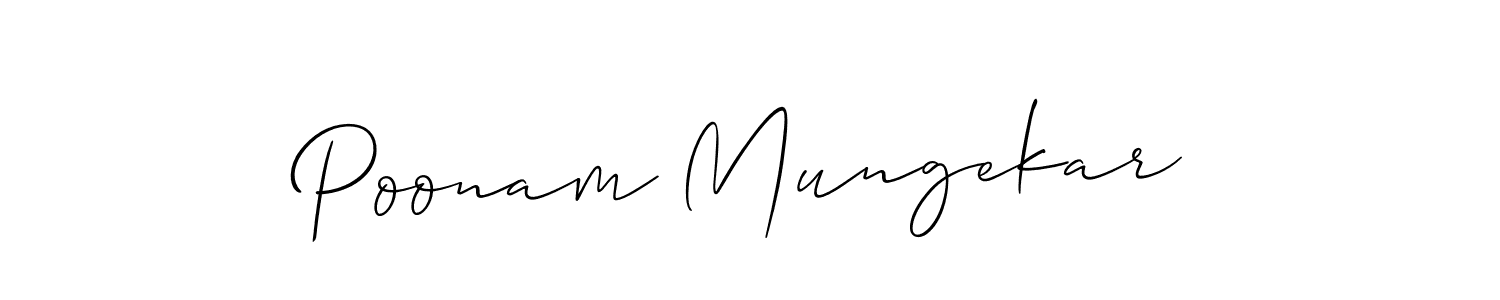 How to make Poonam Mungekar name signature. Use Allison_Script style for creating short signs online. This is the latest handwritten sign. Poonam Mungekar signature style 2 images and pictures png