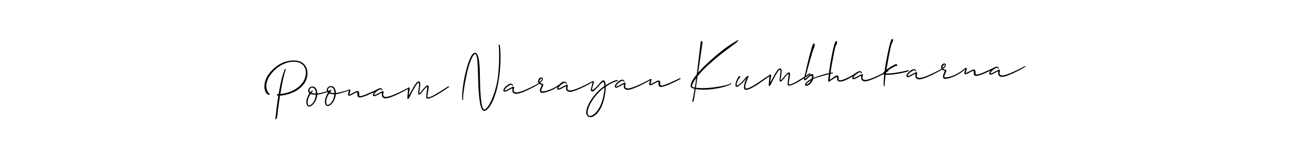 Use a signature maker to create a handwritten signature online. With this signature software, you can design (Allison_Script) your own signature for name Poonam Narayan Kumbhakarna. Poonam Narayan Kumbhakarna signature style 2 images and pictures png