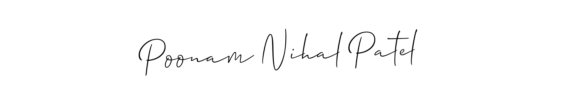 You should practise on your own different ways (Allison_Script) to write your name (Poonam Nihal Patel) in signature. don't let someone else do it for you. Poonam Nihal Patel signature style 2 images and pictures png