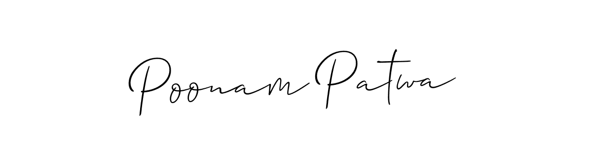 Design your own signature with our free online signature maker. With this signature software, you can create a handwritten (Allison_Script) signature for name Poonam Patwa. Poonam Patwa signature style 2 images and pictures png