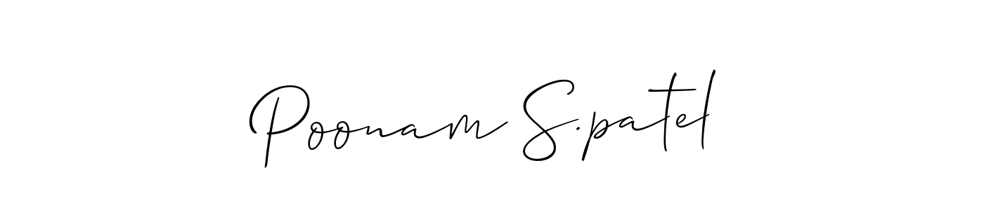 Use a signature maker to create a handwritten signature online. With this signature software, you can design (Allison_Script) your own signature for name Poonam S.patel. Poonam S.patel signature style 2 images and pictures png