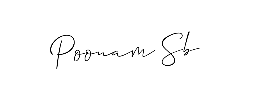 Also we have Poonam Sb name is the best signature style. Create professional handwritten signature collection using Allison_Script autograph style. Poonam Sb signature style 2 images and pictures png