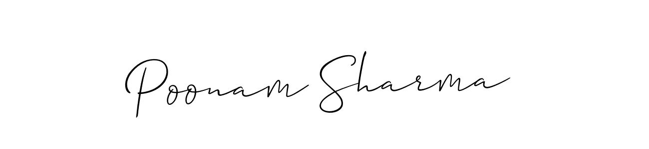 How to make Poonam Sharma signature? Allison_Script is a professional autograph style. Create handwritten signature for Poonam Sharma name. Poonam Sharma signature style 2 images and pictures png