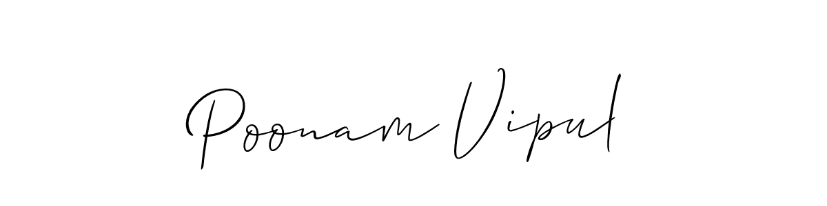 This is the best signature style for the Poonam Vipul name. Also you like these signature font (Allison_Script). Mix name signature. Poonam Vipul signature style 2 images and pictures png