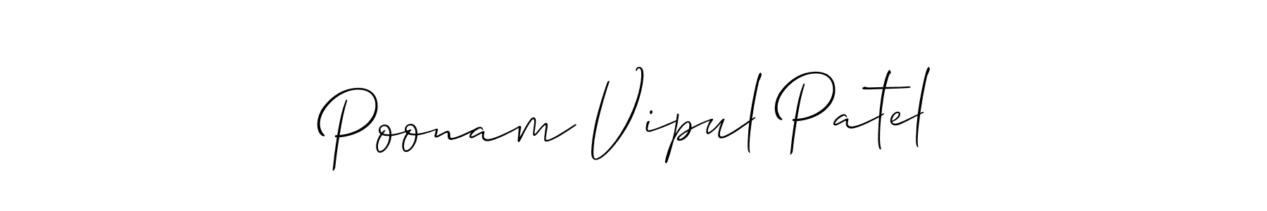 Allison_Script is a professional signature style that is perfect for those who want to add a touch of class to their signature. It is also a great choice for those who want to make their signature more unique. Get Poonam Vipul Patel name to fancy signature for free. Poonam Vipul Patel signature style 2 images and pictures png