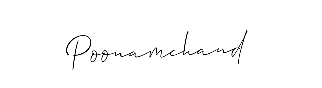 How to make Poonamchand signature? Allison_Script is a professional autograph style. Create handwritten signature for Poonamchand name. Poonamchand signature style 2 images and pictures png