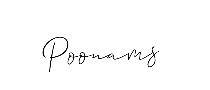 Allison_Script is a professional signature style that is perfect for those who want to add a touch of class to their signature. It is also a great choice for those who want to make their signature more unique. Get Poonams name to fancy signature for free. Poonams signature style 2 images and pictures png