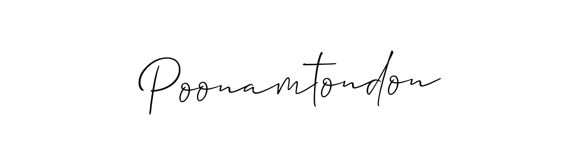 Similarly Allison_Script is the best handwritten signature design. Signature creator online .You can use it as an online autograph creator for name Poonamtondon. Poonamtondon signature style 2 images and pictures png