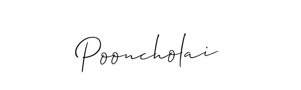 Pooncholai stylish signature style. Best Handwritten Sign (Allison_Script) for my name. Handwritten Signature Collection Ideas for my name Pooncholai. Pooncholai signature style 2 images and pictures png