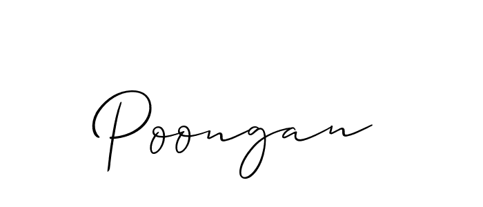 Use a signature maker to create a handwritten signature online. With this signature software, you can design (Allison_Script) your own signature for name Poongan. Poongan signature style 2 images and pictures png