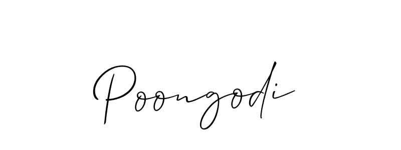 Design your own signature with our free online signature maker. With this signature software, you can create a handwritten (Allison_Script) signature for name Poongodi. Poongodi signature style 2 images and pictures png