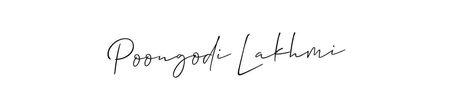 Design your own signature with our free online signature maker. With this signature software, you can create a handwritten (Allison_Script) signature for name Poongodi Lakhmi. Poongodi Lakhmi signature style 2 images and pictures png