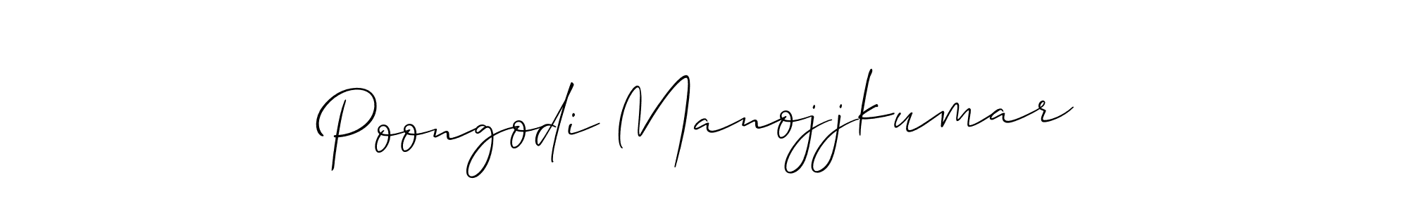 if you are searching for the best signature style for your name Poongodi Manojjkumar. so please give up your signature search. here we have designed multiple signature styles  using Allison_Script. Poongodi Manojjkumar signature style 2 images and pictures png