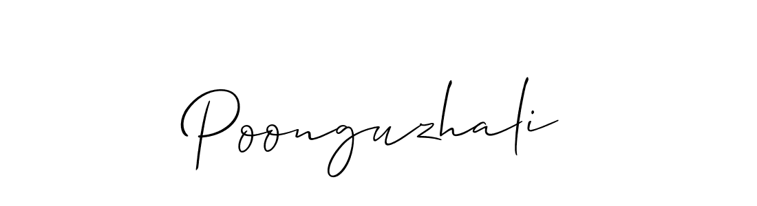 Create a beautiful signature design for name Poonguzhali. With this signature (Allison_Script) fonts, you can make a handwritten signature for free. Poonguzhali signature style 2 images and pictures png