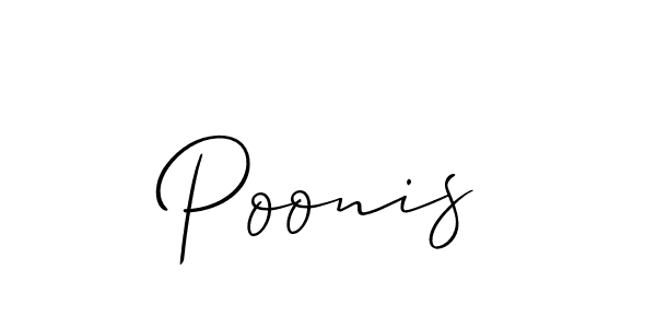 You should practise on your own different ways (Allison_Script) to write your name (Poonis) in signature. don't let someone else do it for you. Poonis signature style 2 images and pictures png