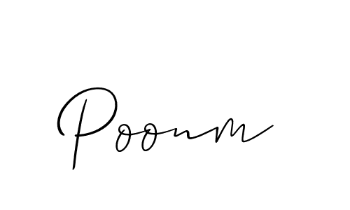 Make a beautiful signature design for name Poonm. With this signature (Allison_Script) style, you can create a handwritten signature for free. Poonm signature style 2 images and pictures png