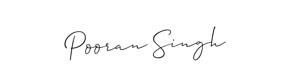 Use a signature maker to create a handwritten signature online. With this signature software, you can design (Allison_Script) your own signature for name Pooran Singh. Pooran Singh signature style 2 images and pictures png