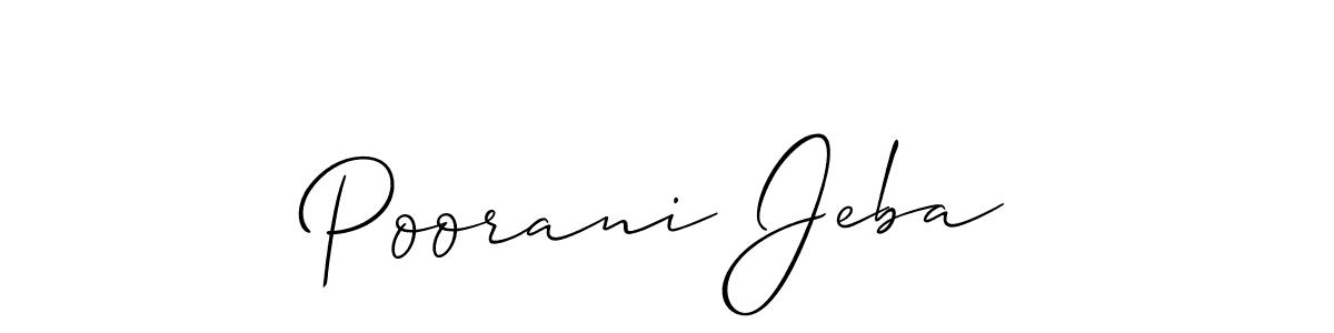 Poorani Jeba stylish signature style. Best Handwritten Sign (Allison_Script) for my name. Handwritten Signature Collection Ideas for my name Poorani Jeba. Poorani Jeba signature style 2 images and pictures png