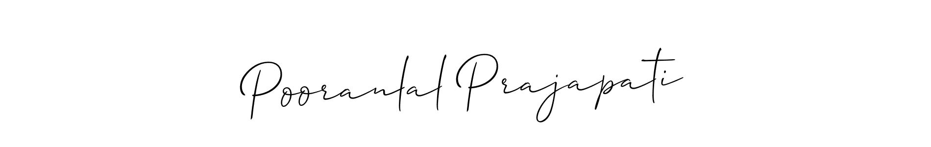 Use a signature maker to create a handwritten signature online. With this signature software, you can design (Allison_Script) your own signature for name Pooranlal Prajapati. Pooranlal Prajapati signature style 2 images and pictures png