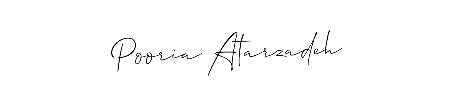 How to make Pooria Atarzadeh name signature. Use Allison_Script style for creating short signs online. This is the latest handwritten sign. Pooria Atarzadeh signature style 2 images and pictures png