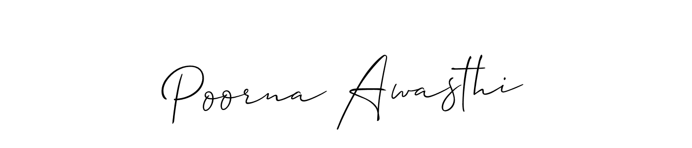 Similarly Allison_Script is the best handwritten signature design. Signature creator online .You can use it as an online autograph creator for name Poorna Awasthi. Poorna Awasthi signature style 2 images and pictures png
