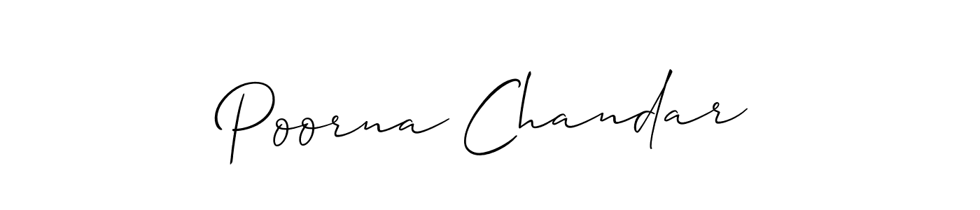 if you are searching for the best signature style for your name Poorna Chandar. so please give up your signature search. here we have designed multiple signature styles  using Allison_Script. Poorna Chandar signature style 2 images and pictures png