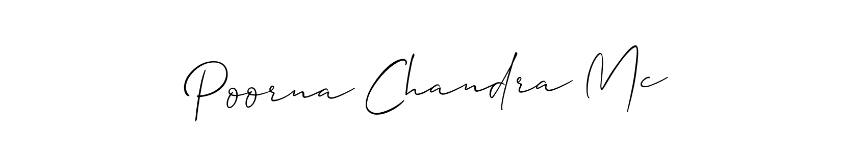 This is the best signature style for the Poorna Chandra Mc name. Also you like these signature font (Allison_Script). Mix name signature. Poorna Chandra Mc signature style 2 images and pictures png