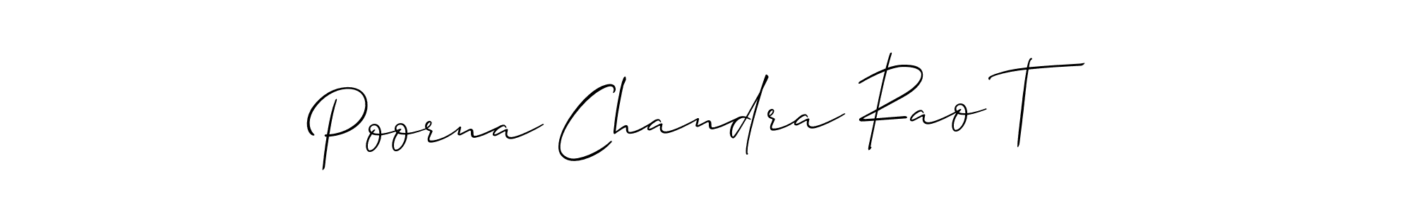 Make a beautiful signature design for name Poorna Chandra Rao T. Use this online signature maker to create a handwritten signature for free. Poorna Chandra Rao T signature style 2 images and pictures png