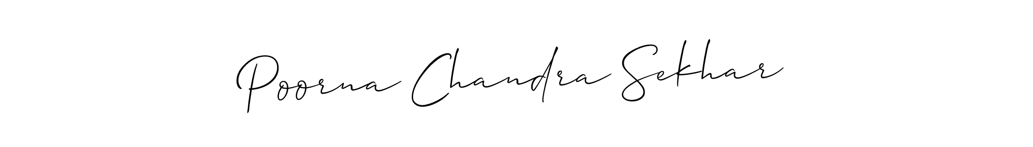 if you are searching for the best signature style for your name Poorna Chandra Sekhar. so please give up your signature search. here we have designed multiple signature styles  using Allison_Script. Poorna Chandra Sekhar signature style 2 images and pictures png