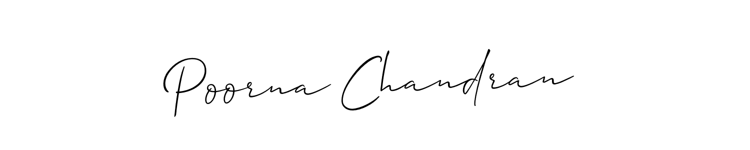 It looks lik you need a new signature style for name Poorna Chandran. Design unique handwritten (Allison_Script) signature with our free signature maker in just a few clicks. Poorna Chandran signature style 2 images and pictures png