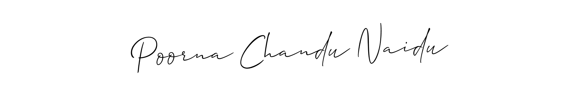 You should practise on your own different ways (Allison_Script) to write your name (Poorna Chandu Naidu) in signature. don't let someone else do it for you. Poorna Chandu Naidu signature style 2 images and pictures png