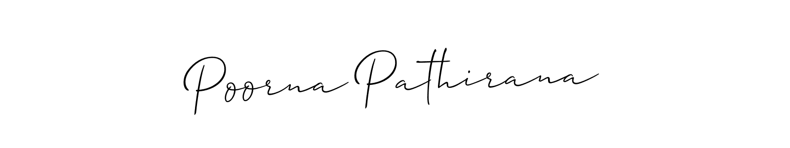 Make a beautiful signature design for name Poorna Pathirana. With this signature (Allison_Script) style, you can create a handwritten signature for free. Poorna Pathirana signature style 2 images and pictures png