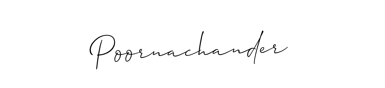 Also we have Poornachander name is the best signature style. Create professional handwritten signature collection using Allison_Script autograph style. Poornachander signature style 2 images and pictures png