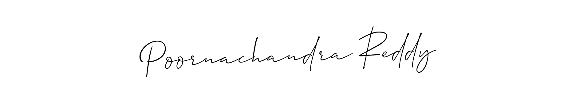 How to make Poornachandra Reddy signature? Allison_Script is a professional autograph style. Create handwritten signature for Poornachandra Reddy name. Poornachandra Reddy signature style 2 images and pictures png