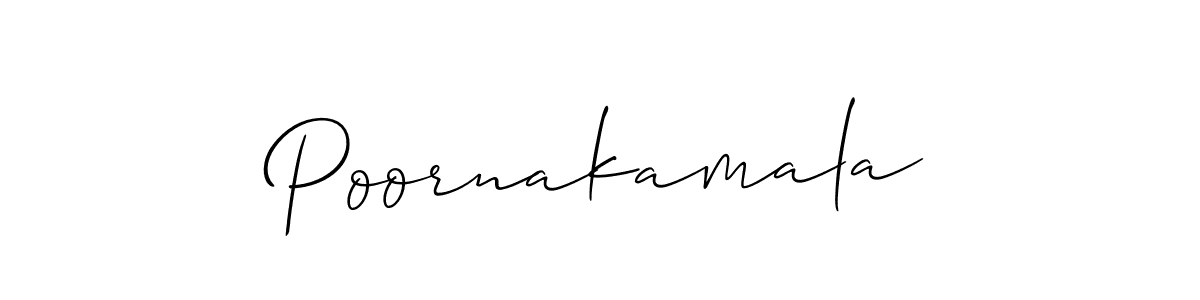 Make a beautiful signature design for name Poornakamala. With this signature (Allison_Script) style, you can create a handwritten signature for free. Poornakamala signature style 2 images and pictures png