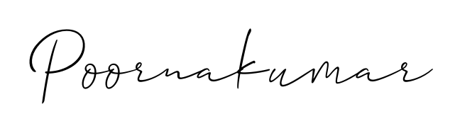 Create your official email sign-off with Poornakumar name in Allison_Script style. Crisp, clean, and perfectly legible across all screens. Poornakumar signature style 2 images and pictures png
