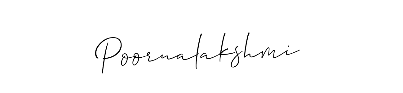 You should practise on your own different ways (Allison_Script) to write your name (Poornalakshmi) in signature. don't let someone else do it for you. Poornalakshmi signature style 2 images and pictures png