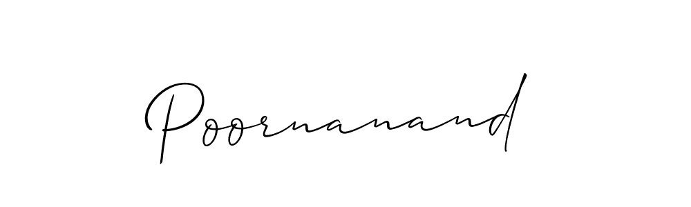 How to make Poornanand signature? Allison_Script is a professional autograph style. Create handwritten signature for Poornanand name. Poornanand signature style 2 images and pictures png