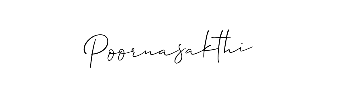 The best way (Allison_Script) to make a short signature is to pick only two or three words in your name. The name Poornasakthi include a total of six letters. For converting this name. Poornasakthi signature style 2 images and pictures png