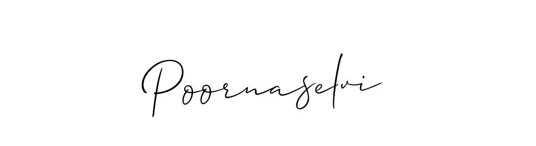 Use a signature maker to create a handwritten signature online. With this signature software, you can design (Allison_Script) your own signature for name Poornaselvi. Poornaselvi signature style 2 images and pictures png