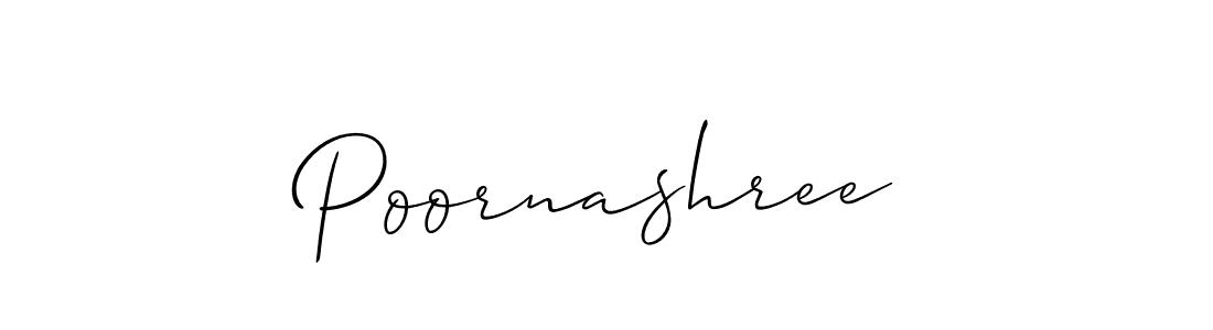 Design your own signature with our free online signature maker. With this signature software, you can create a handwritten (Allison_Script) signature for name Poornashree. Poornashree signature style 2 images and pictures png