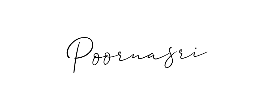 It looks lik you need a new signature style for name Poornasri. Design unique handwritten (Allison_Script) signature with our free signature maker in just a few clicks. Poornasri signature style 2 images and pictures png