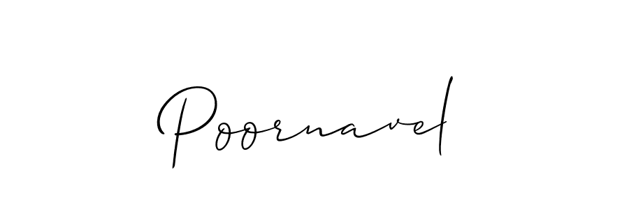 How to make Poornavel signature? Allison_Script is a professional autograph style. Create handwritten signature for Poornavel name. Poornavel signature style 2 images and pictures png