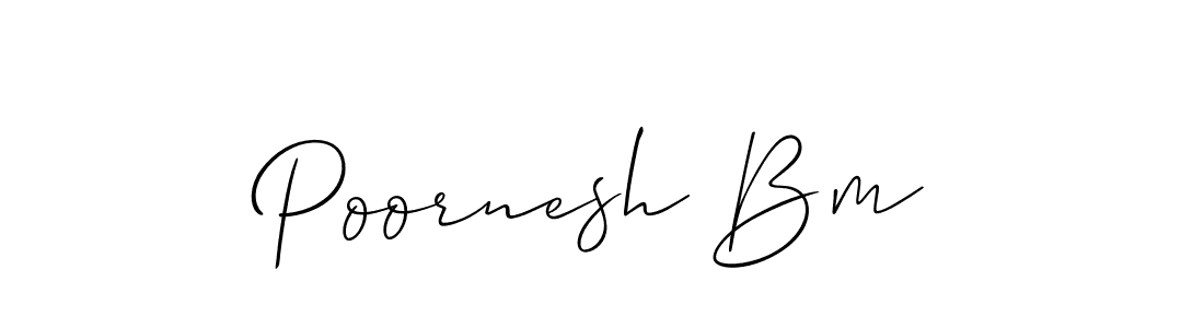 Poornesh Bm stylish signature style. Best Handwritten Sign (Allison_Script) for my name. Handwritten Signature Collection Ideas for my name Poornesh Bm. Poornesh Bm signature style 2 images and pictures png