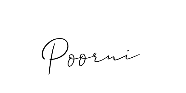 Also we have Poorni name is the best signature style. Create professional handwritten signature collection using Allison_Script autograph style. Poorni signature style 2 images and pictures png