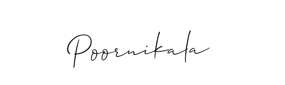 How to Draw Poornikala signature style? Allison_Script is a latest design signature styles for name Poornikala. Poornikala signature style 2 images and pictures png