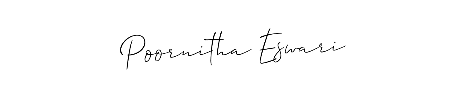 Poornitha Eswari stylish signature style. Best Handwritten Sign (Allison_Script) for my name. Handwritten Signature Collection Ideas for my name Poornitha Eswari. Poornitha Eswari signature style 2 images and pictures png