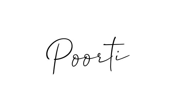 How to make Poorti signature? Allison_Script is a professional autograph style. Create handwritten signature for Poorti name. Poorti signature style 2 images and pictures png