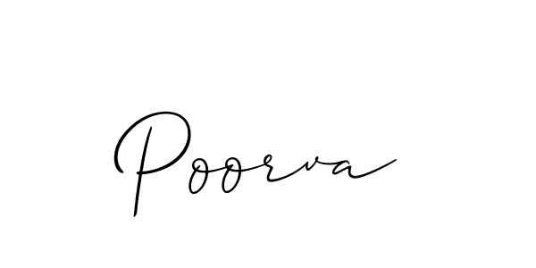 How to make Poorva signature? Allison_Script is a professional autograph style. Create handwritten signature for Poorva name. Poorva signature style 2 images and pictures png