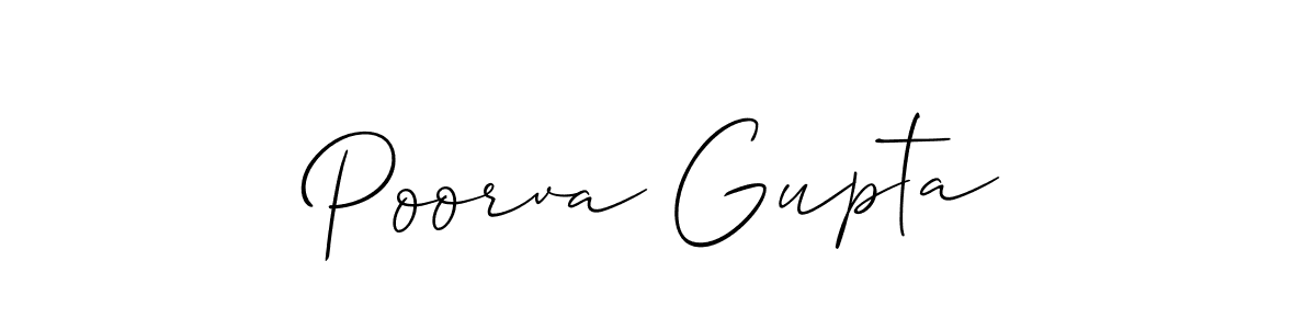 Also You can easily find your signature by using the search form. We will create Poorva Gupta name handwritten signature images for you free of cost using Allison_Script sign style. Poorva Gupta signature style 2 images and pictures png